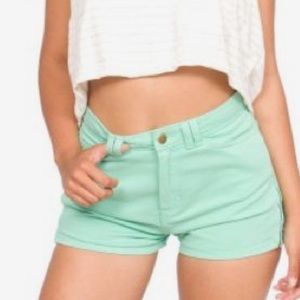 High waisted zipper mint American Apparel short